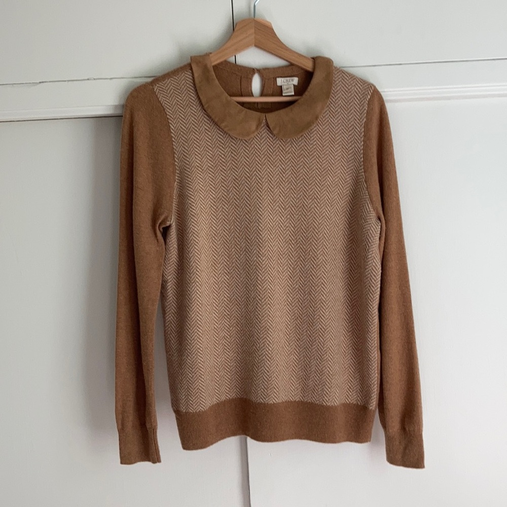 J.Crew herringbone sweater with collar